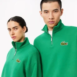 Sweatshirts*Lacoste Loose Fit Zip Neck Badge Accent Sweatshirt in Green