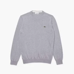 Knitwear*Lacoste Mens Knitted Jumper in Grey