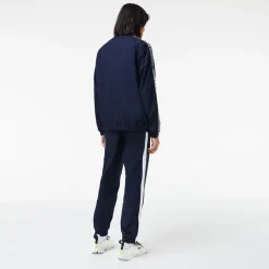 Tracksuits*Lacoste Mens Logo Stripe Tennis Sweatsuit in Navy
