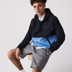 Coats And Jackets*Lacoste Mens Two-Material Pullover Jacket in Navy