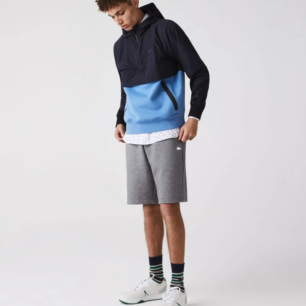 Coats And Jackets*Lacoste Mens Two-Material Pullover Jacket in Navy