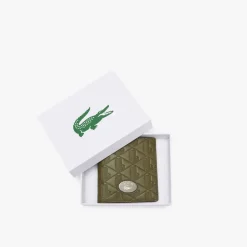 Wallets*Lacoste Nomogramme Compact Leather Billfold in Green