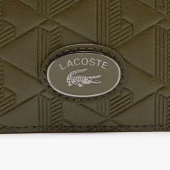 Wallets*Lacoste Nomogramme Compact Leather Billfold in Green