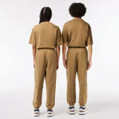 Trousers*Lacoste Organic Cotton Fleece Sweatpants in Brown