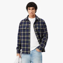 Coats And Jackets*Lacoste Oversize Checked Overshirt in Navy
