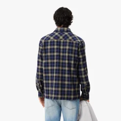 Coats And Jackets*Lacoste Oversize Checked Overshirt in Navy
