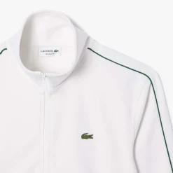 Tracksuits*Lacoste Paris Piqué Zip Front Track Jacket in Cream