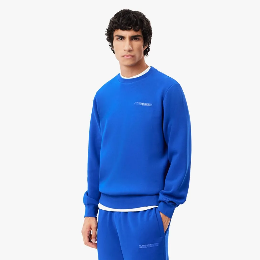 Sweatshirts*Lacoste Piqué Badge Accent Sweatshirt in Blue