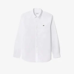 Shirts*Lacoste Poplin Shirt Sn61 in White