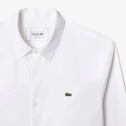 Shirts*Lacoste Poplin Shirt Sn61 in White
