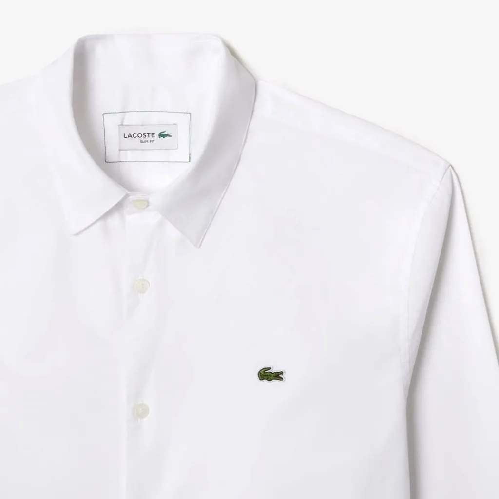Shirts*Lacoste Poplin Shirt Sn61 in White