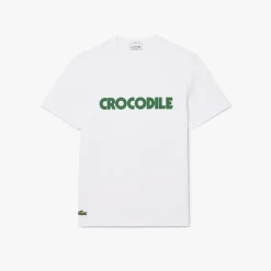 T-Shirts And Vests*Lacoste Print Cotton T-Shirt in White