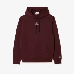 Sweatshirts*Lacoste Print Hoodie in red maroon