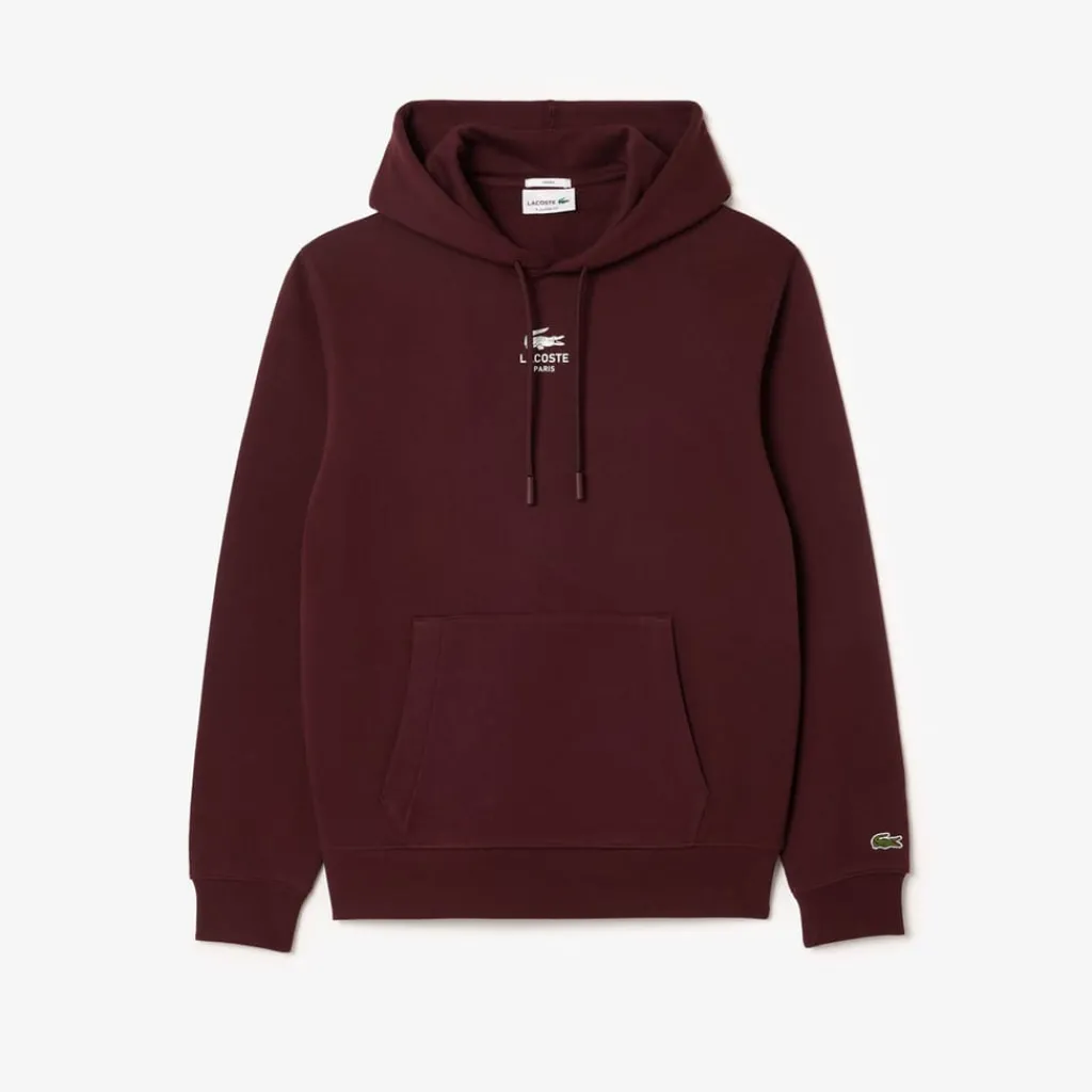Sweatshirts*Lacoste Print Hoodie in red maroon