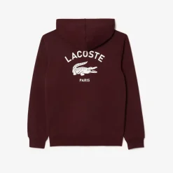 Sweatshirts*Lacoste Print Hoodie in red maroon