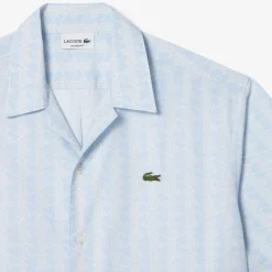 Shirts*Lacoste Relaxed Fit Short Sleeve Shirt in Light Blue