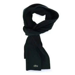 Gloves-Scarves-Umbrellas*Lacoste Ribbed Rectangular Wool Scarf in Green