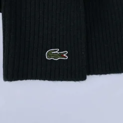 Gloves-Scarves-Umbrellas*Lacoste Ribbed Rectangular Wool Scarf in Green