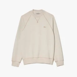 Sweatshirts*Lacoste Round Neck Organic Cotton Sweatshirt in Beige