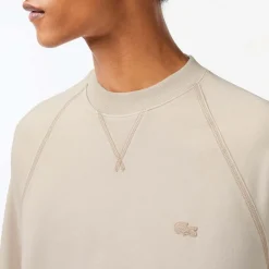 Sweatshirts*Lacoste Round Neck Organic Cotton Sweatshirt in Beige