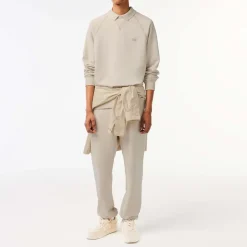 Sweatshirts*Lacoste Round Neck Organic Cotton Sweatshirt in Beige
