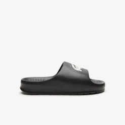 Beach Shoes*Lacoste Serve 2.0 Sliders in Black-White