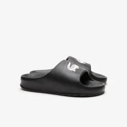 Beach Shoes*Lacoste Serve 2.0 Sliders in Black-White