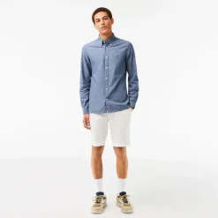 Shirts*Lacoste Slim Fit Concealed Placket Poplin Shirt in Blue