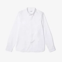 Shirts*Lacoste Slim Fit Concealed Placket Poplin Shirt in White