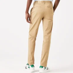 Trousers*Lacoste Slim Fit Stretch Cotton Chinos in Beige