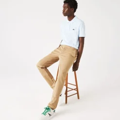 Trousers*Lacoste Slim Fit Stretch Cotton Chinos in Beige