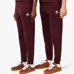 Trousers*Lacoste Tapered Leg Sweatpants in red maroon