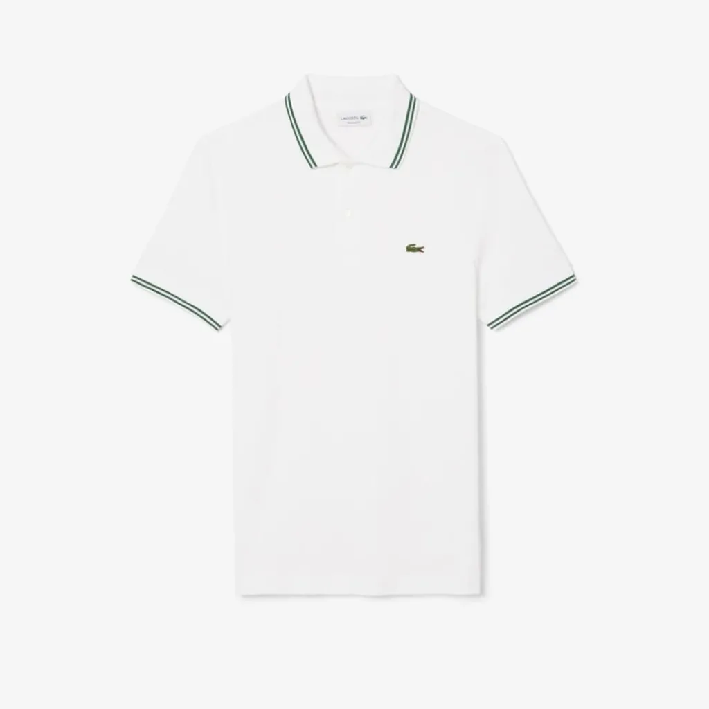 Polo Shirts*Lacoste Tipped Regular Fit Polo Shirt in White
