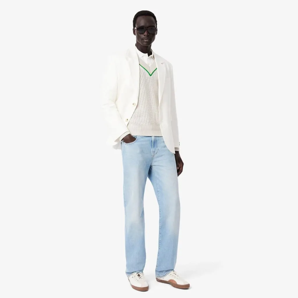 Knitwear*Lacoste V-Neck Regular Fit Sweater in White