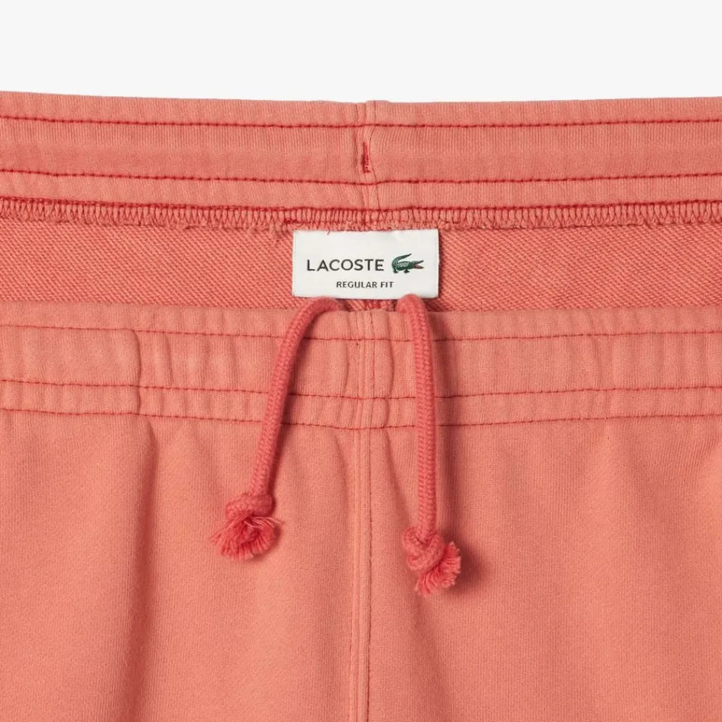 Shorts*Lacoste Washed Effect Printed Fleece Shorts in Red