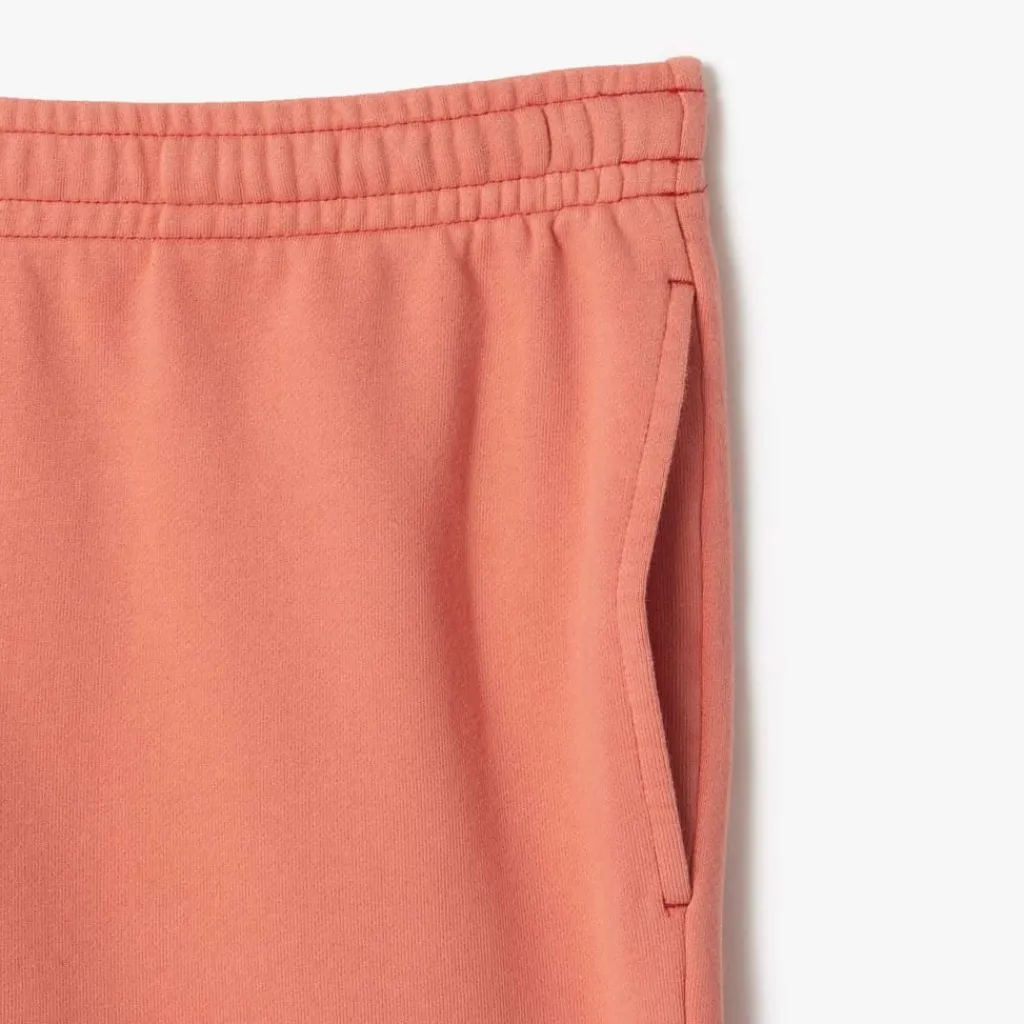 Shorts*Lacoste Washed Effect Printed Fleece Shorts in Red