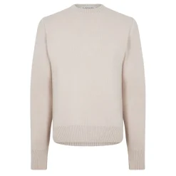 Knitwear*Lanvin Crew Neck Regular Fit Long Sleeve Sweater in Beige