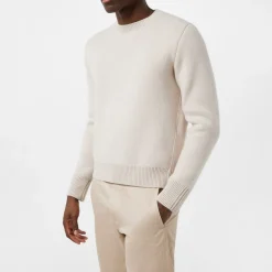 Knitwear*Lanvin Crew Neck Regular Fit Long Sleeve Sweater in Beige
