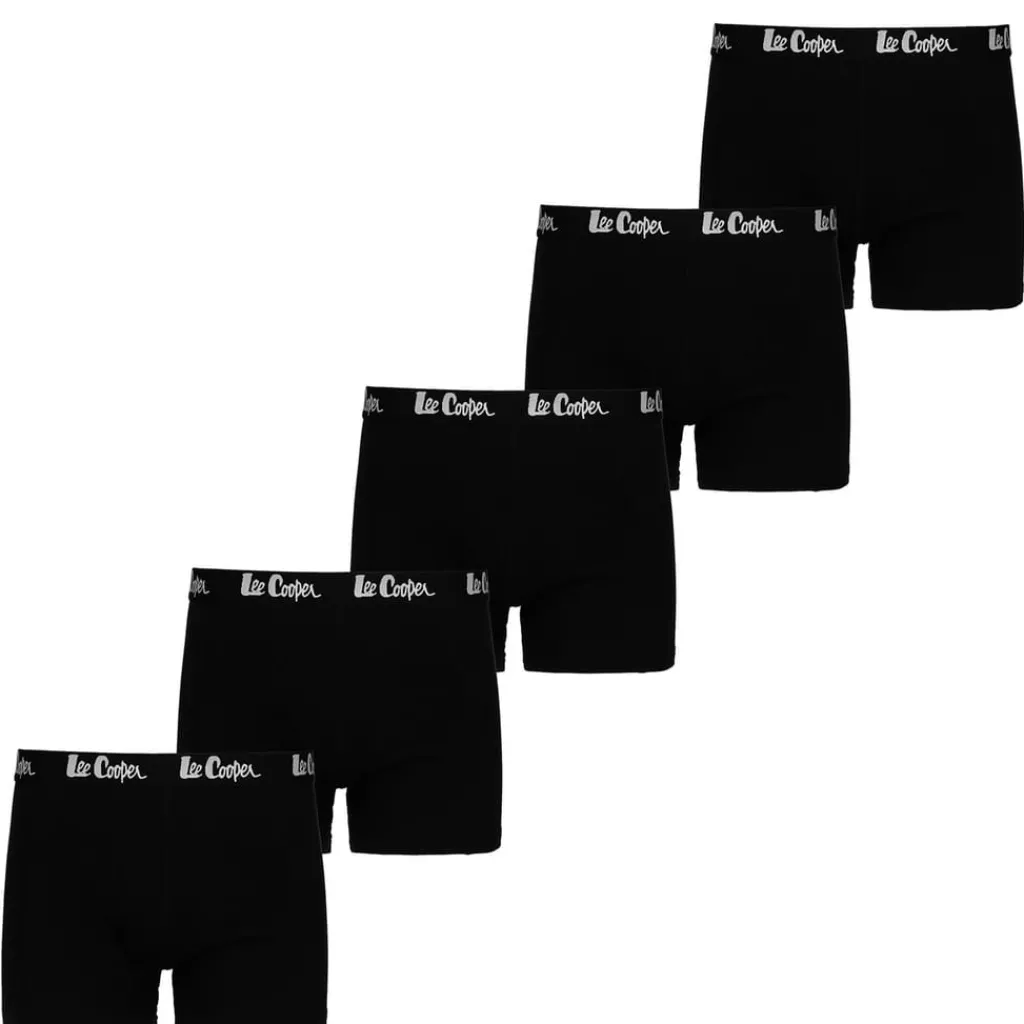Underwear And Socks*Lee Cooper Mens Cooper Essential Boxer Trunk 5 Pack in Black