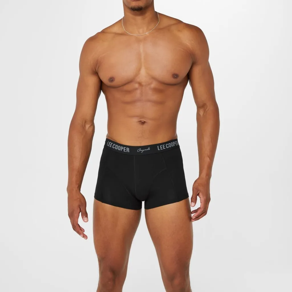 Underwear And Socks*Lee Cooper Mens Cooper Essential Boxer Trunk 5 Pack in Black