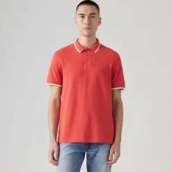Polo Shirts*Levis Housemark Tipped Polo Shirt in Red