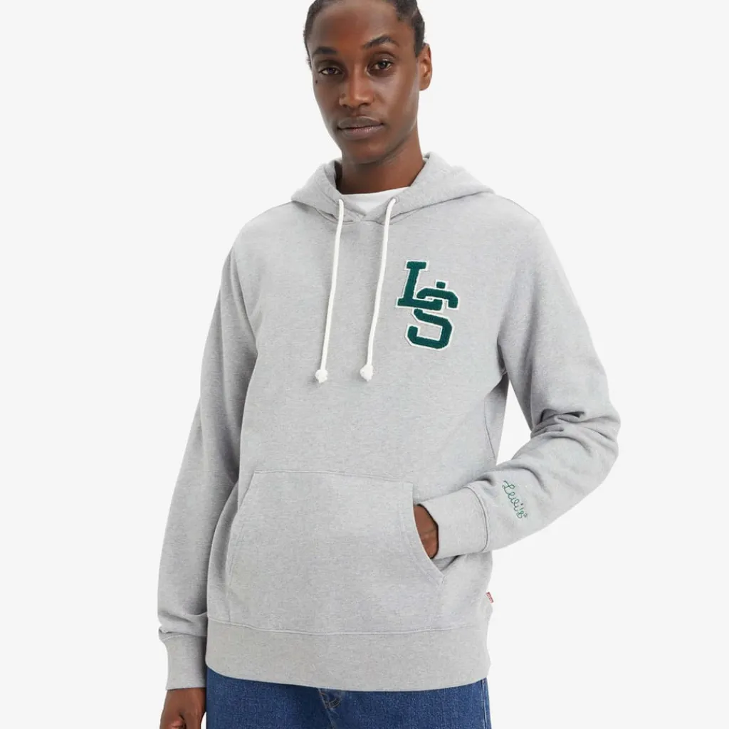 Sweatshirts*Levis Letterman Graphic Hoody in Grey