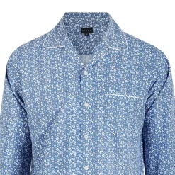 Underwear And Socks*Linea Geo Collared Neck Pyjama Set in Blue