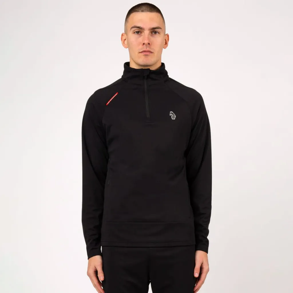 Sweatshirts*Luke 1977 Indicator Overhead Zip Funnel Neck Sweatshirt in Black