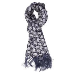 Gloves-Scarves-Umbrellas*Luke 1977 Paisley Two Scarf in Navy