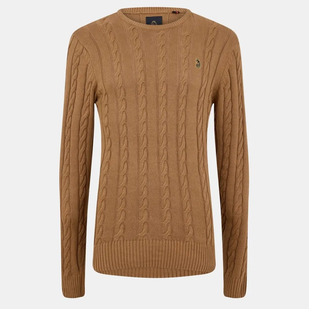 Knitwear*Luke Aspen Cbl Jmpr in Brown