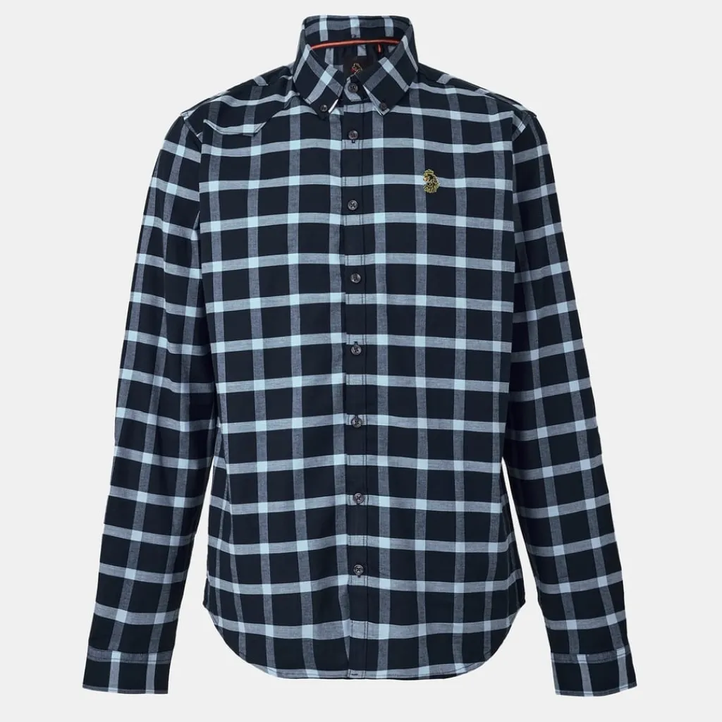 Shirts*Luke Mens Oxford L S Shirt in Blue