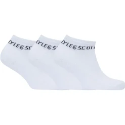 Underwear And Socks*Lyle And Scott 3 Pack of Ankle Socks in White