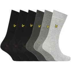 Underwear And Socks*Lyle And Scott 6 Pack of Basic Dress Socks in Blue