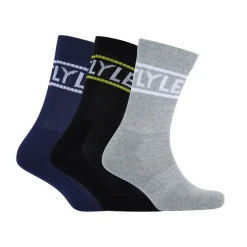 Underwear And Socks*Lyle And Scott 3 Pack of Logo Sport Socks in Multi colour